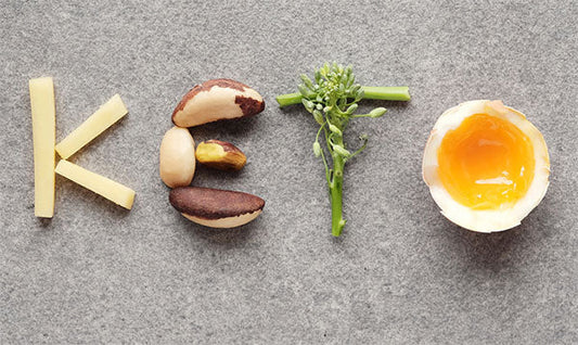 The word Keto made from keto-friendly foods.