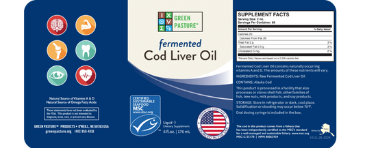Green Pasture Fermented Cod Liver Oil - Liquid