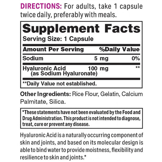 Vitamin World Hyaluronic Acid